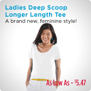 Ladies Deep Scoop Longer Length Tee