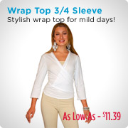 Wrap Top 3/4 Sleeve