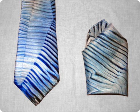Shibori Necktie and Hankie