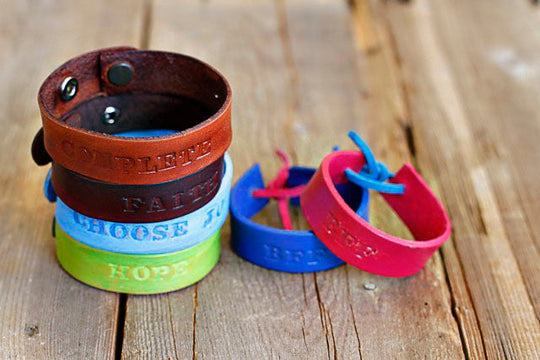 Hand Stamped Leather Bracelets