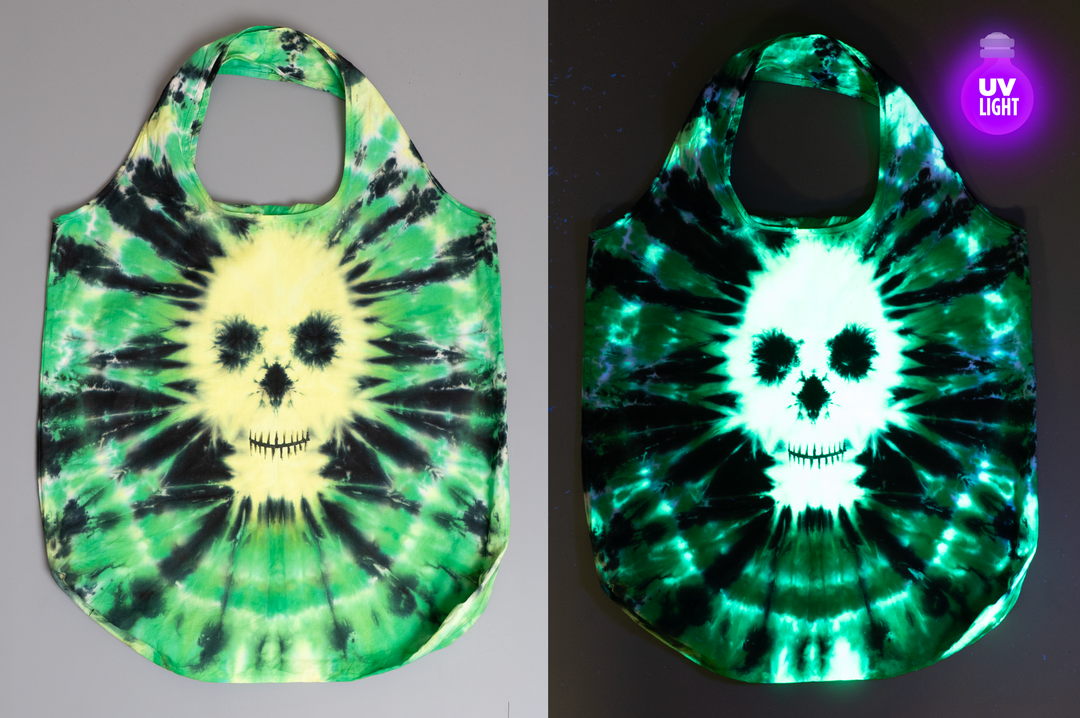 UV Glow Skull Tote Tie-Dye