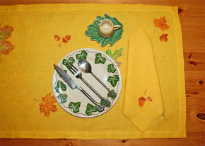 Autumn Linen Table Runner & Napkins with Shiva Oilstiks