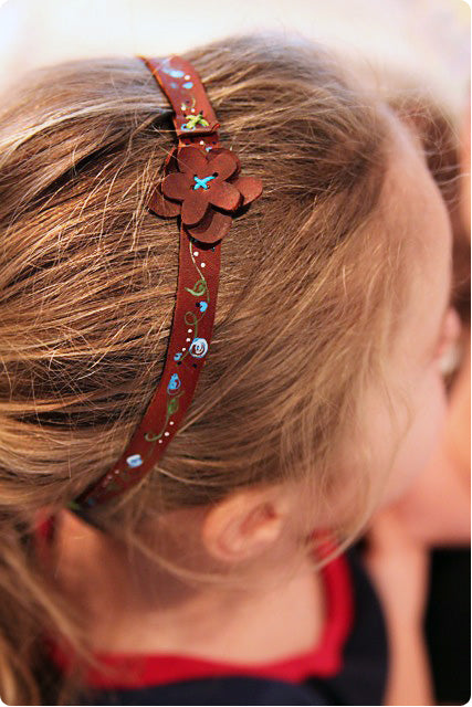 Hand Painted Leather Headband