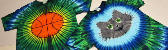Cat and Basketball Tie-Dye Tutorial