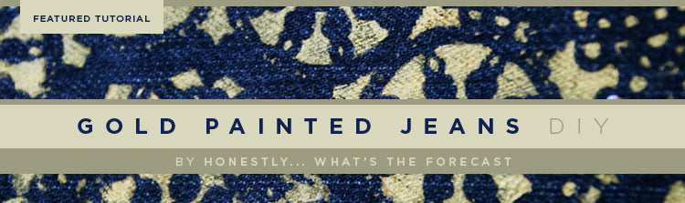 Gold Painted Jeans DIY
