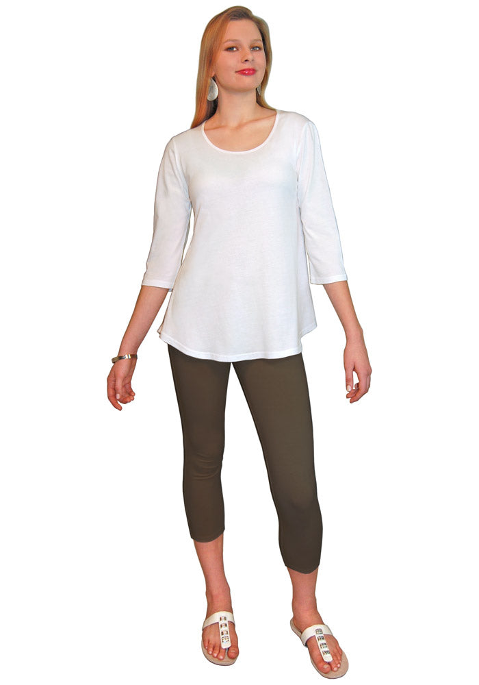 3/4 Sleeve Scoop Neck Tee