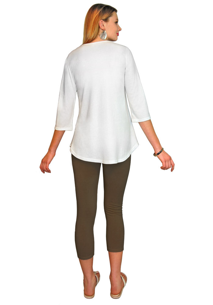 3/4 Sleeve Scoop Neck Tee