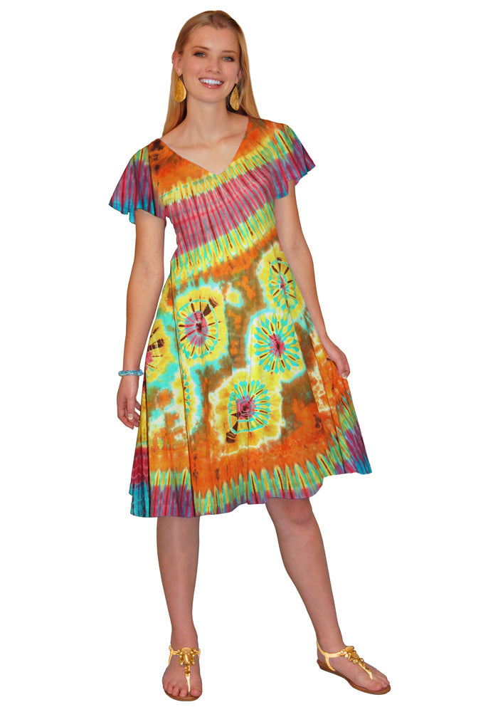 Butterfly Cinch-Front Dress