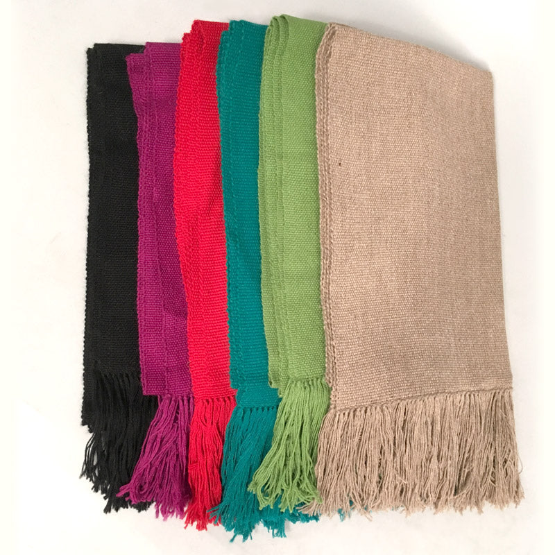 Shawls in Black - Purple -  Red -  Dark Green -  Light Green -  Light Brown