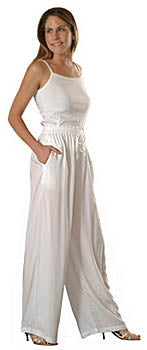 Rayon Elastic Waist Drawstring Pants