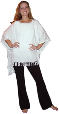 Fringed Rayon Poncho