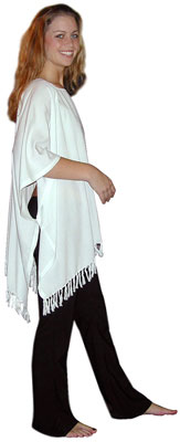 Fringed Rayon Poncho
