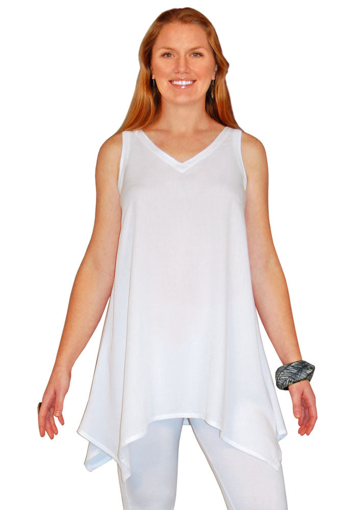 Asymmetric Rayon Tank Tunic