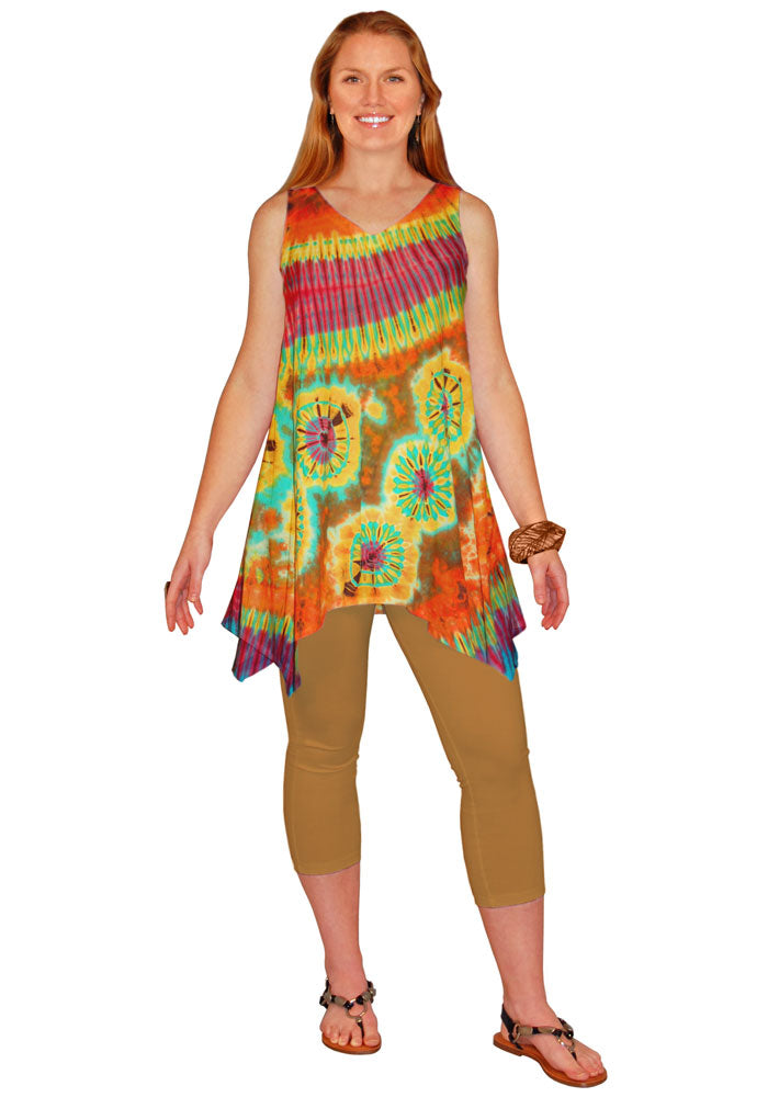 Asymmetric Rayon Tank Tunic