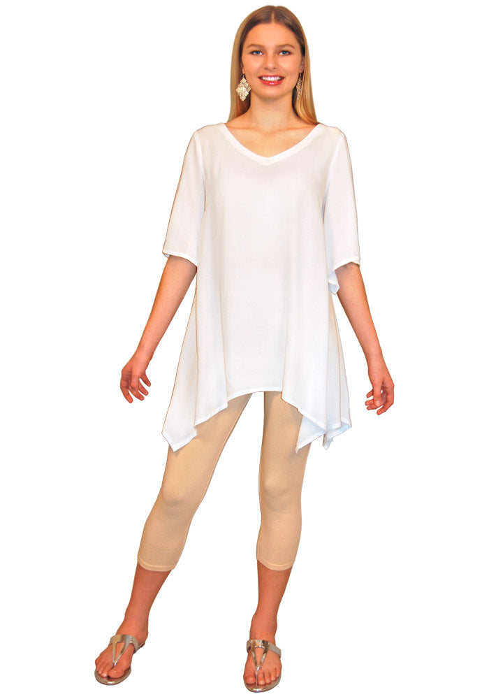 Asymmetrical Tunic with Flare Sleeves
