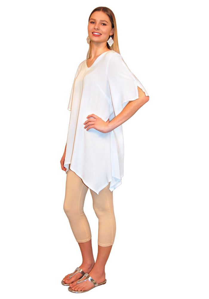 Asymmetrical Tunic with Flare Sleeves
