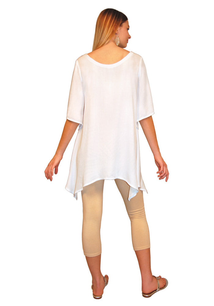 Asymmetrical Tunic with Flare Sleeves