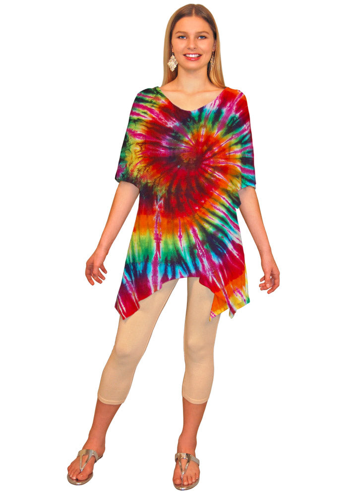 Asymmetrical Tunic with Flare Sleeves