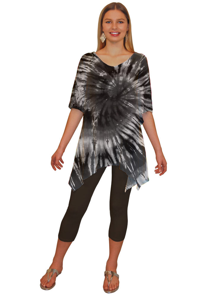 Asymmetrical Tunic with Flare Sleeves