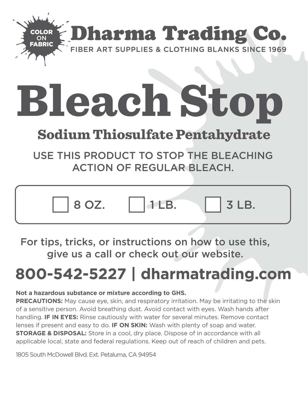 Bleach Stop (Sodium Thiosulfate)