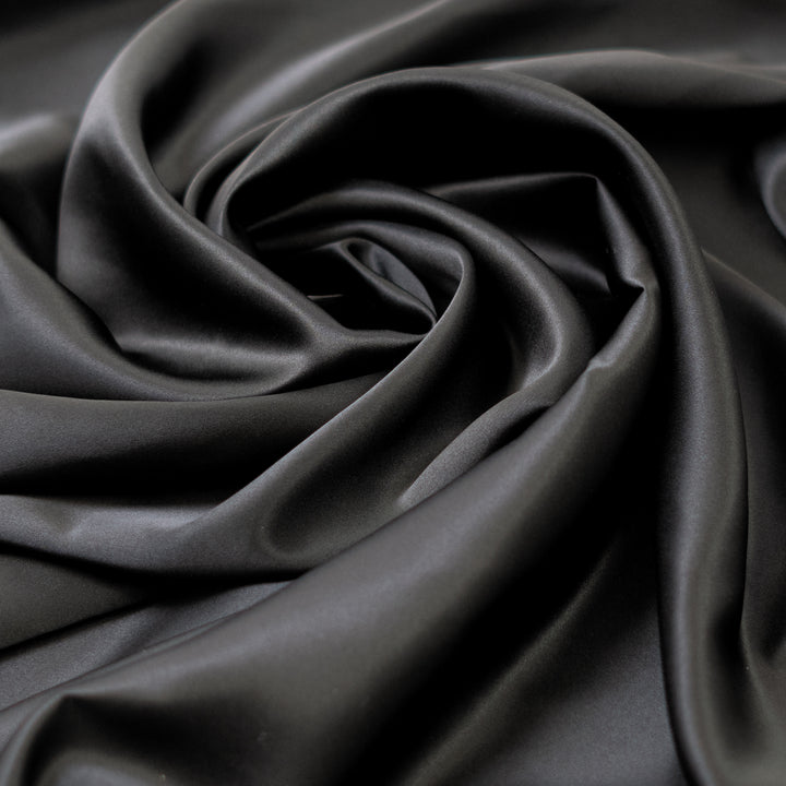 Black Charmeuse/Silk Crepe Satin