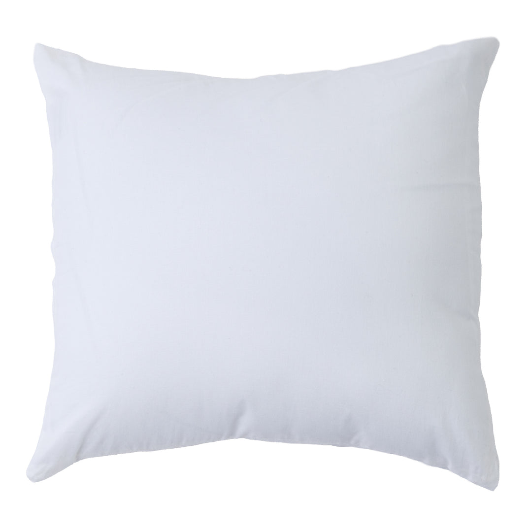 Top View of a White Cotton Sheeting Throw Pillow Cover