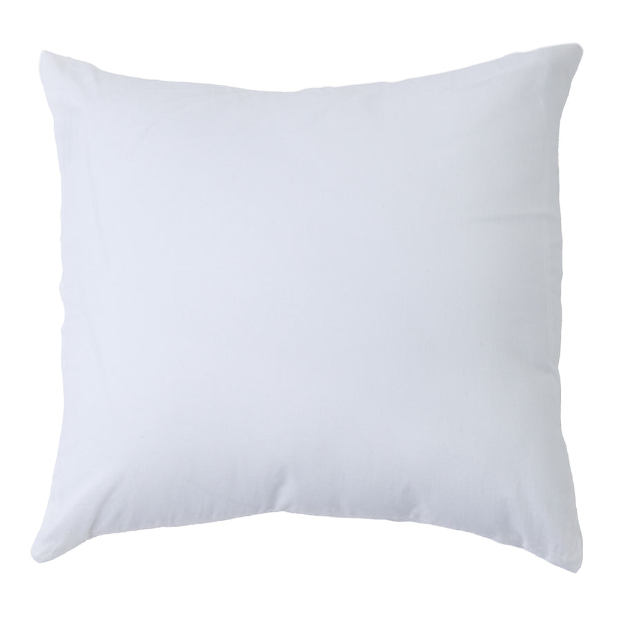 Top View of a White Cotton Sheeting Throw Pillow Cover