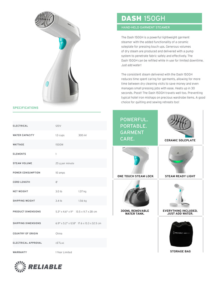Dash 150GH Portable Garment Steamer