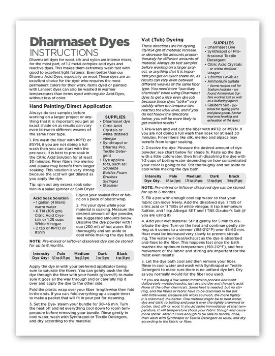 Dharmaset (Acid) Dyes