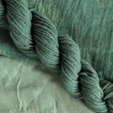 Chlorophyllin Green (Mulberry Leaves) - Morus alba Dyed examples were done at 50% OWG. We used our Silk Hankies (#SH), our Cotton Bubble Gauze (#CG2-50"), and our Single Sock HT Mini Skeins (#YARN104)