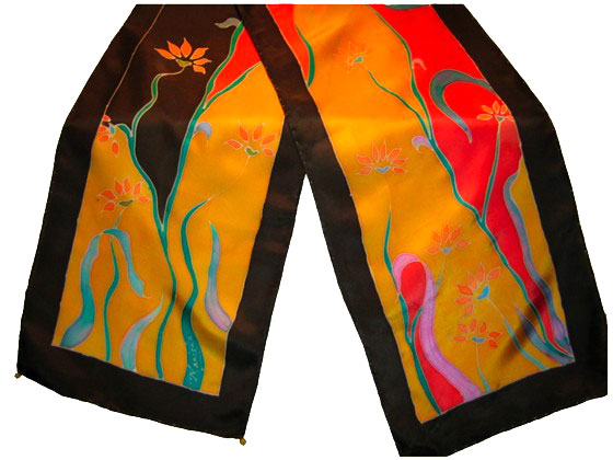 Painted Habotai Silk Scarves by Manisha Winchell