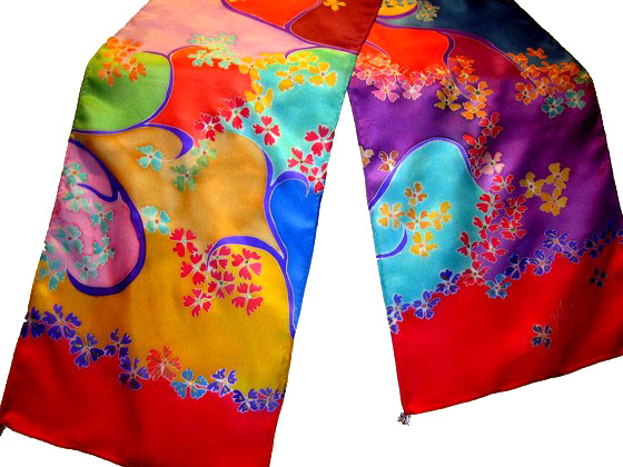 Painted Habotai Silk Scarves by Manisha Winchell