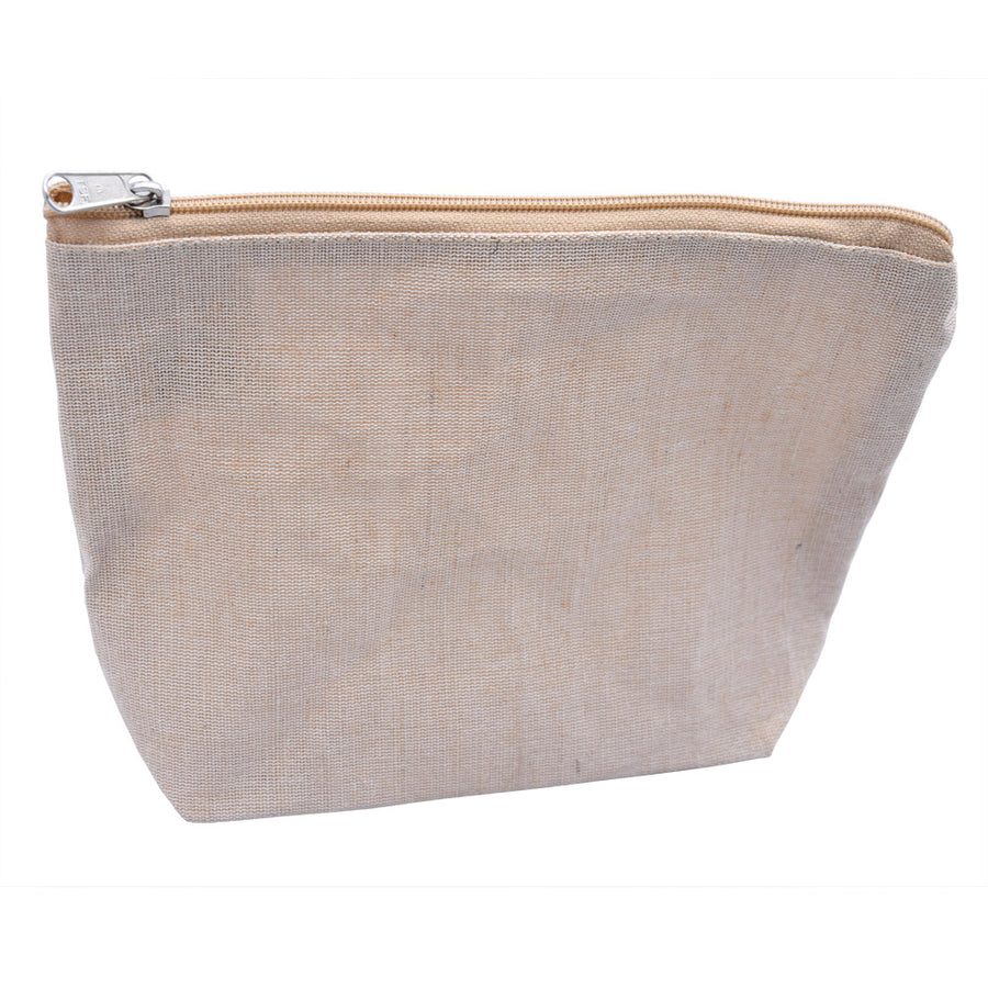 Jute Zipper Pouch with Gusset