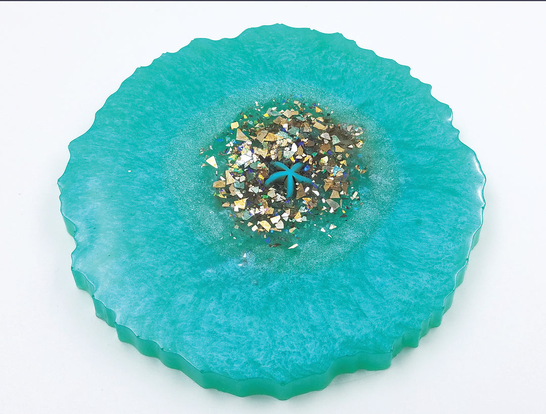 Resin starfish coaster by Jennifer Landis