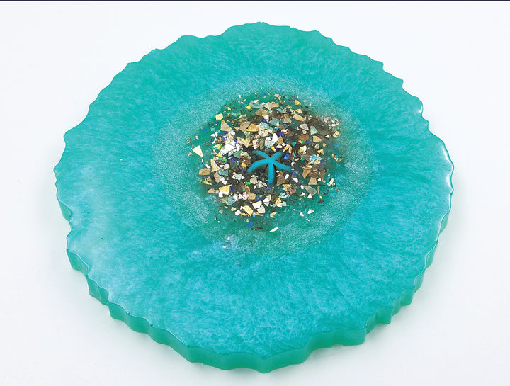 Resin starfish coaster by Jennifer Landis