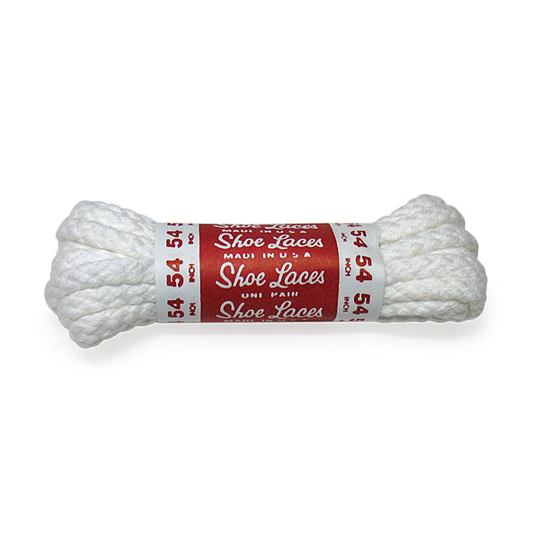 White Cotton Round Braided Shoelaces
