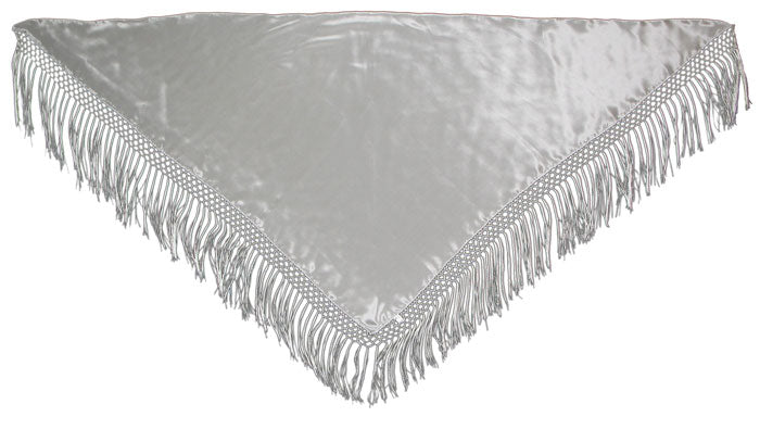 Flat Crepe 8mm Triangular Fringed Shawl