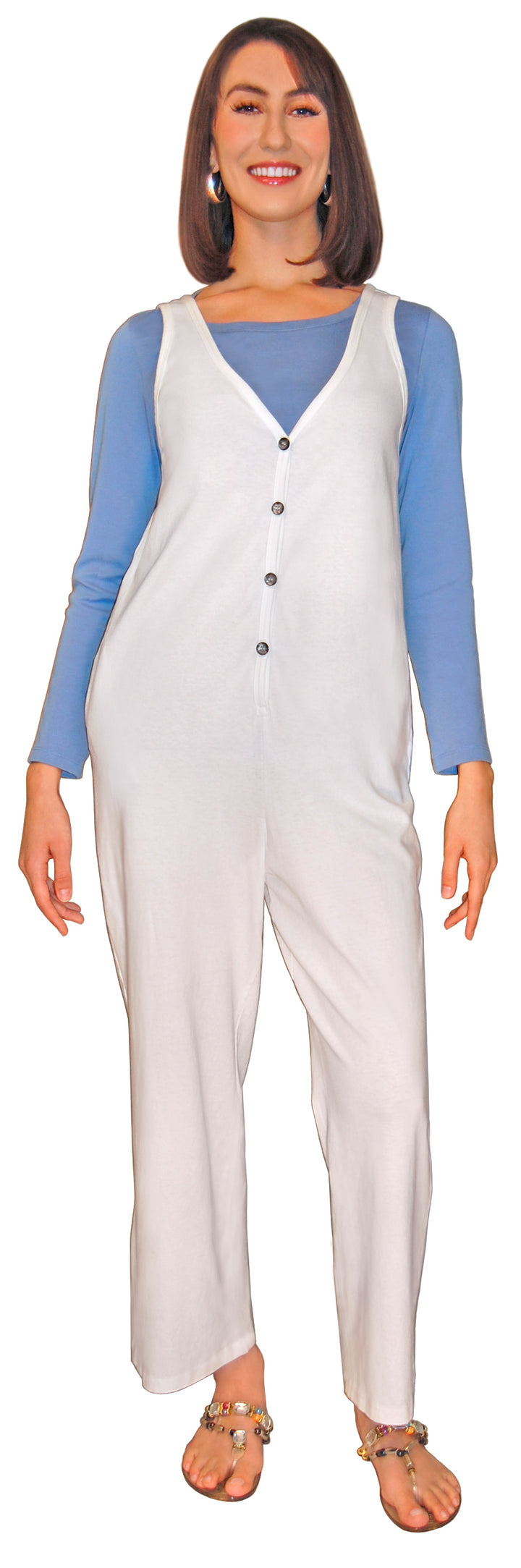 Tank Henley Jumpsuit w/ Pockets