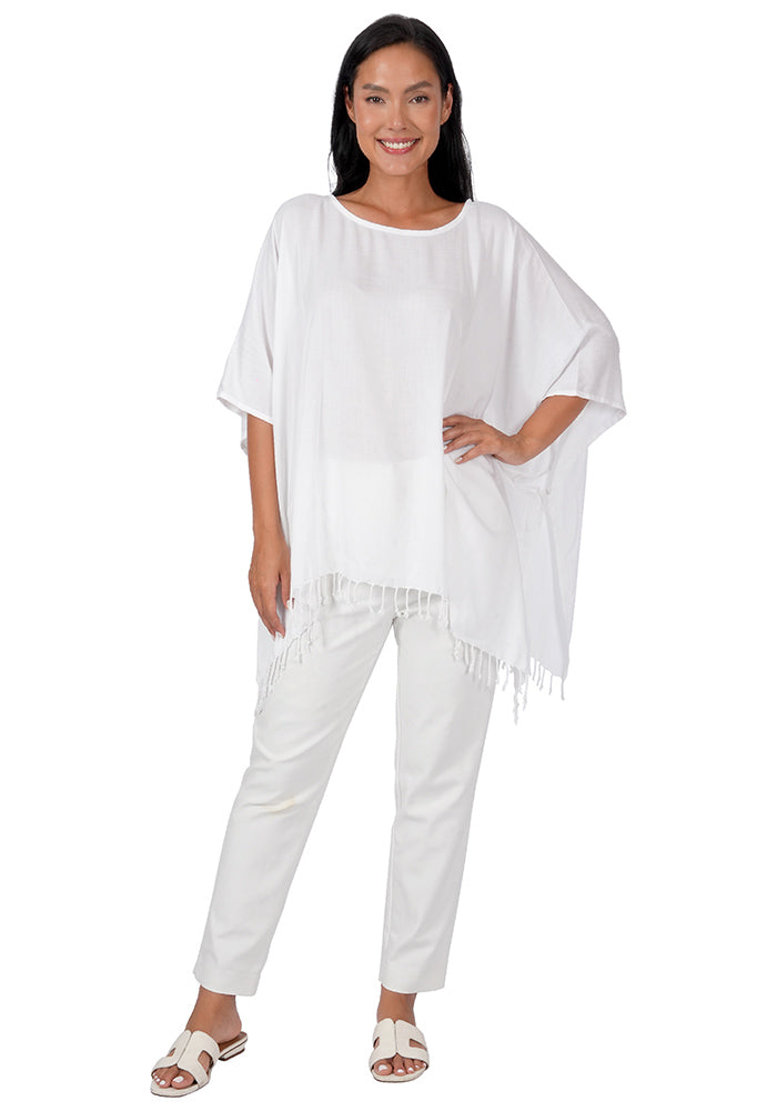 Fringed Rayon Poncho