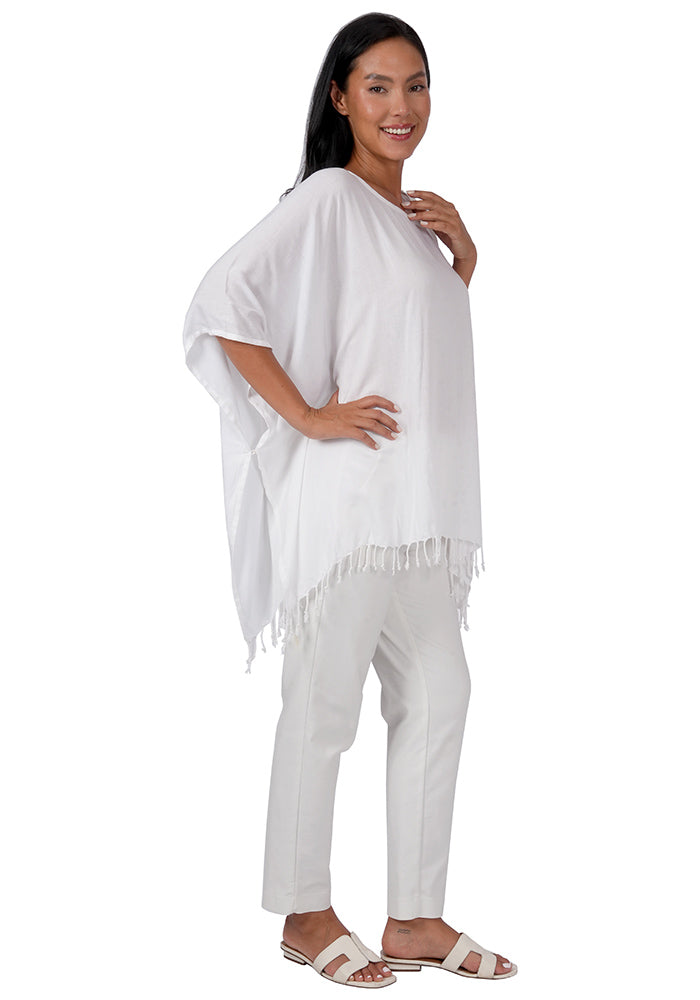Fringed Rayon Poncho