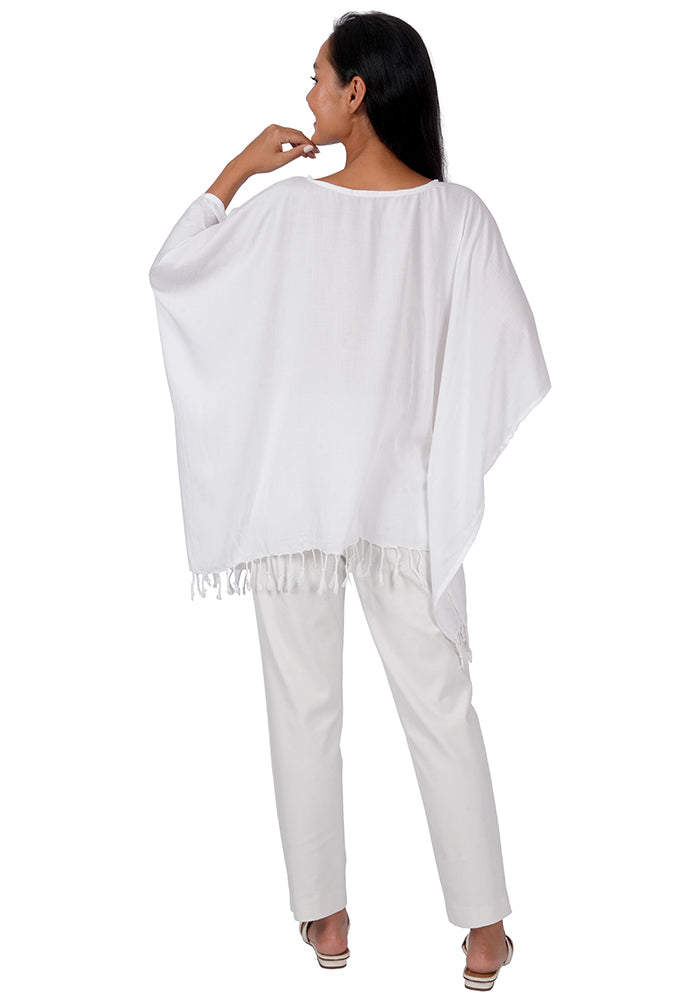 Fringed Rayon Poncho