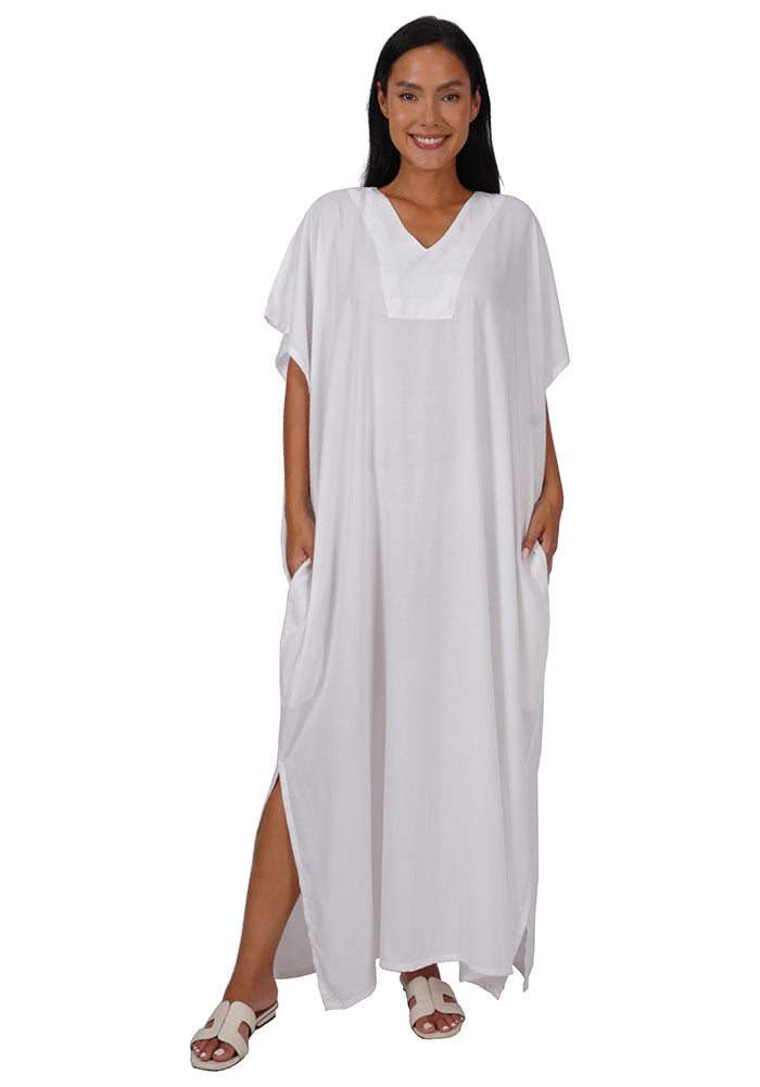 V-Neck Caftan with Pockets