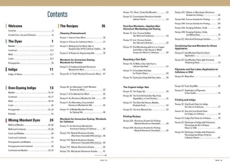 The Studio Formulas Set for The Art and Science of Natural Dyes