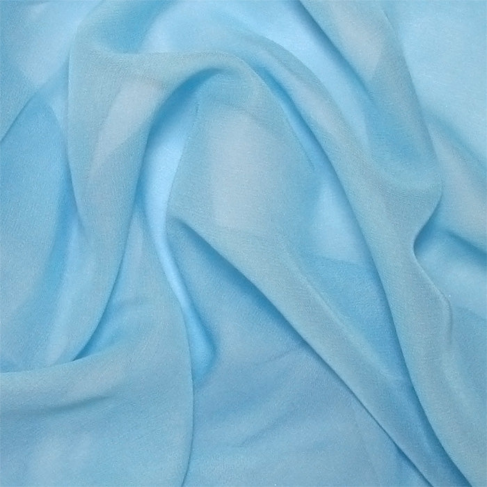 Frozen Blue Silk Chiffon