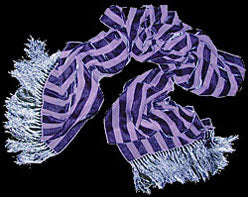 This scarf is the "Stripe" pattern simply vat dyed with Dharma Fiber Reactive Dye #24 Navy Blue.
