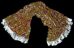 This scarf is the "Bouquet" pattern vat dyed with Dharma Fiber Reactive Dye and then hand painted with other dye colors on top of that.