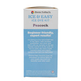 side view of Ice & Easy Ice Dye Kit packaging for peacock color on a white background