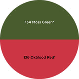 Dharma Trading Fiber Reactive Procion Dye Small Halloween #3 themed color wheel with colors labeled #134 Moss Green* and #136 Oxblood Red
 on a white background.