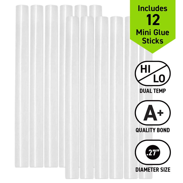 Mini Dual Temperature Hot Glue Gun with 12 Mini Glue Sticks