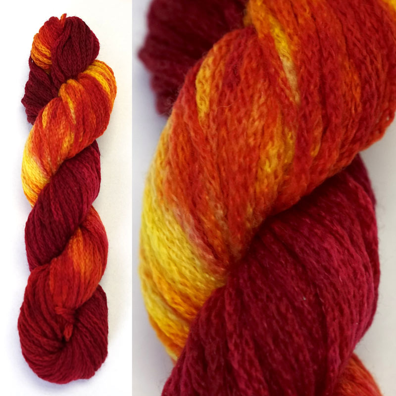Dyed example dyed with Dharma Acid Dye (DAD) #'s 402 Fire Engine Red, 411 Deep Magenta, 401 Brilliant Yellow, 486 Champagne